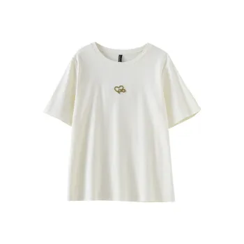 OUNIXUE T Shirt Women's Beige Apricot