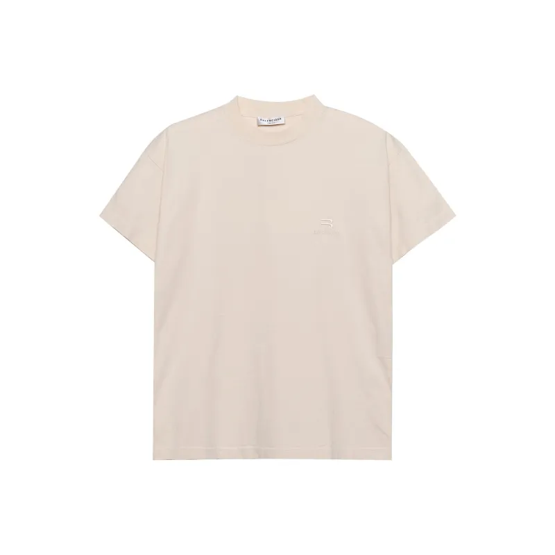 Balenciaga Drop Shoulder Sleeve T Shirt Women's Khaki-0