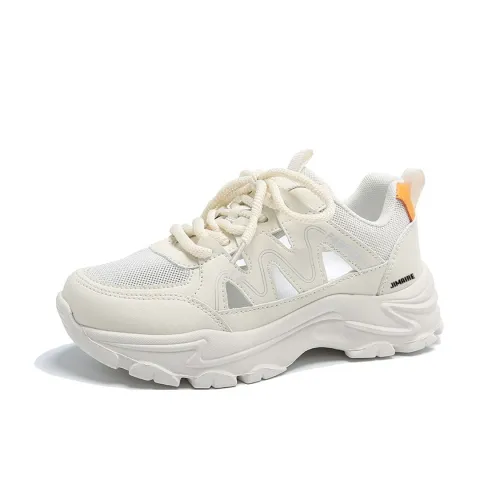 King Jinmai Breathable Lightweight Height Increasing Low Top Chunky Sneakers Women's