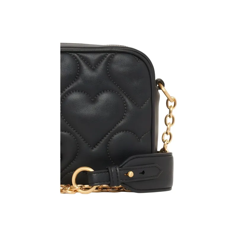 DKNY Leather Camera Bag, Shoulder Bag, Crossbody Bag Regular Women's Black-4