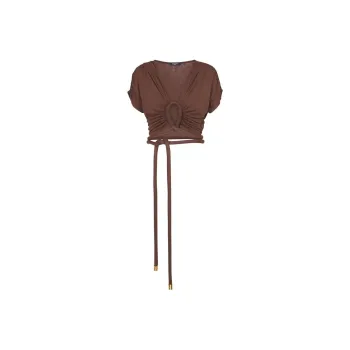 BALMAIN Crop Tops Women's Chocolate
