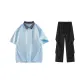 Light Blue[3.0 Cooling]Top+Black Ice Silk Pants