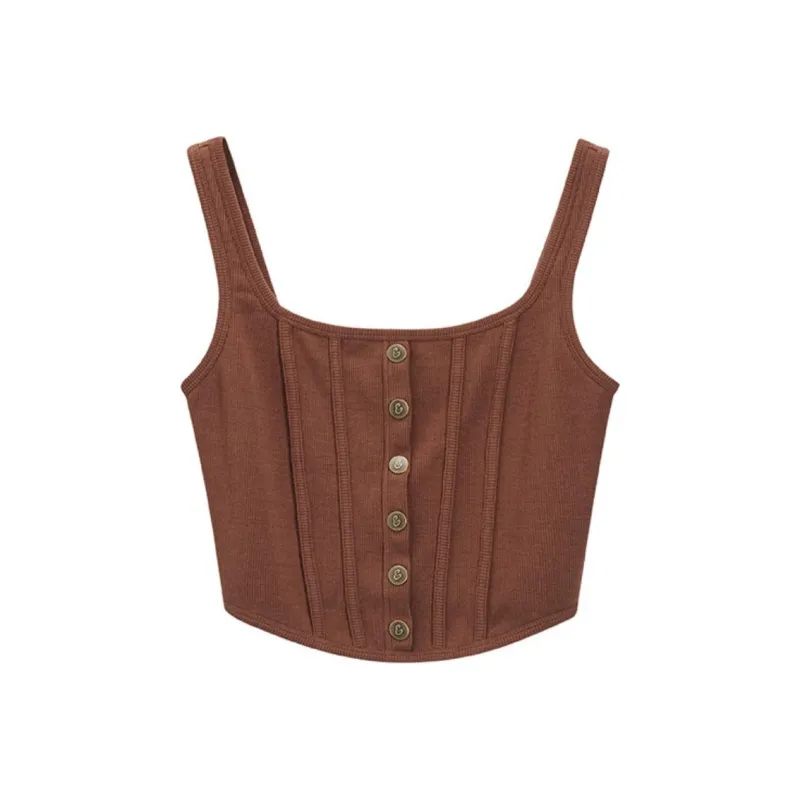 Ed Hardy FW24 Tank Tops Women's Ice Mocha Brown-0