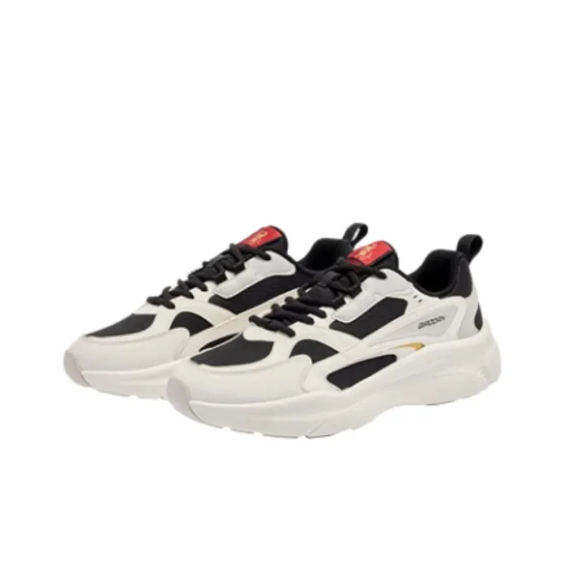 QIAODAN Get Rich Every Day Coverage Lightweight Height Increasing Low Top Casual Shoes Men's Black White-2