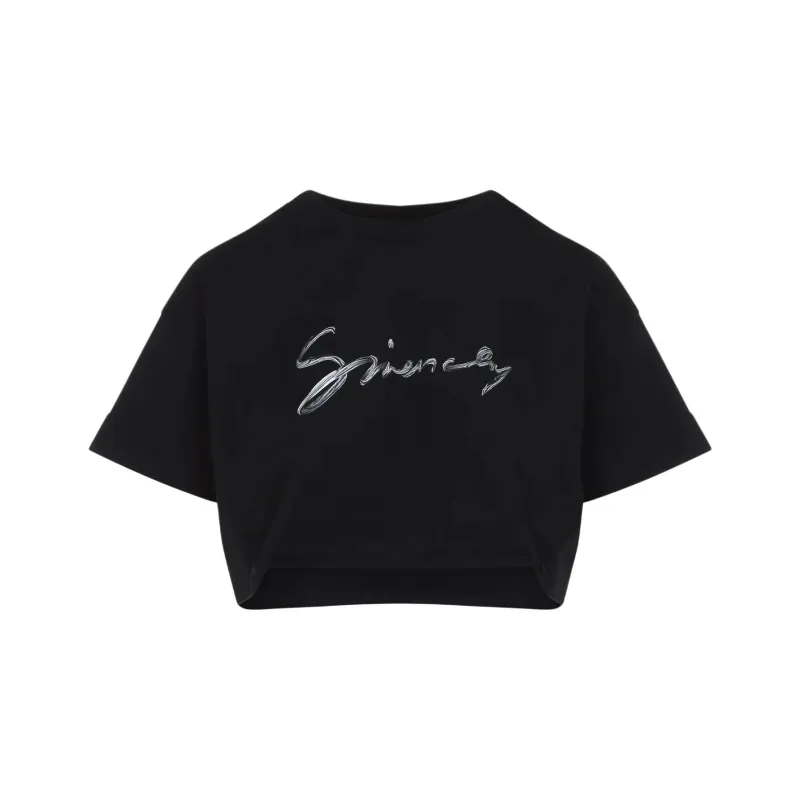 Givenchy Cropped Tee 'Black'-0