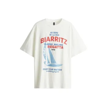 H&M T Shirt Women's White/Sailboat