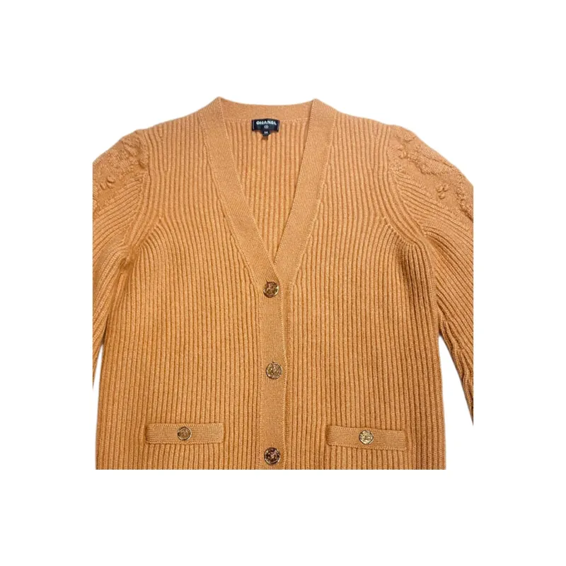 CHANEL 21A Premium Handmade Collection Cashmere Sweater Women's Yellow-2
