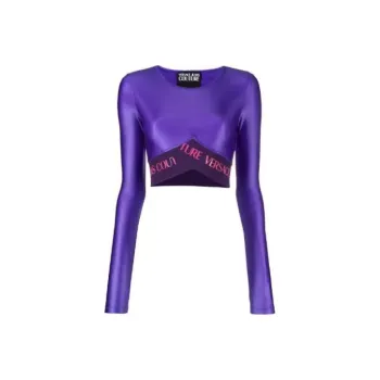 VERSACE JEANS COUTURE Crop Tops Women's Purple