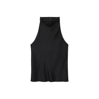Anine Bing Eliana Halterneck Silk Top