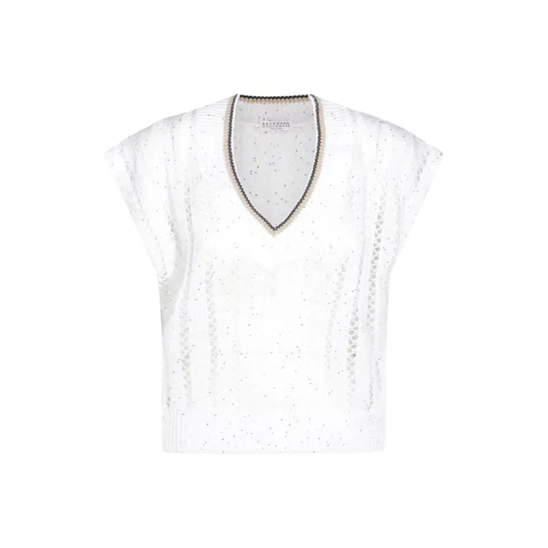 Brunello Cucinelli V Neck Knitted Vest-0