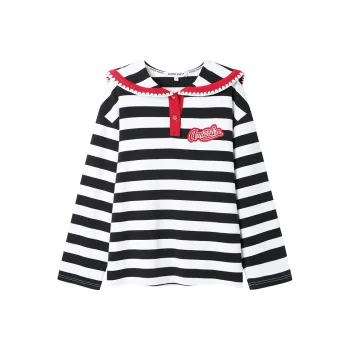 ANDREA MARTIN T Shirt Women's Black White Stripes