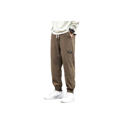 Tonlion Casual Pants Unisex Brown