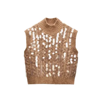 ZARA Tank Tops Women's Brown