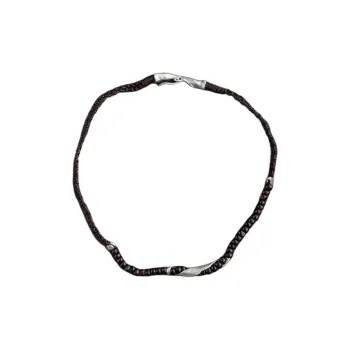 FOUNDRY BOUNDARY 925 Sterling Silver White Gold Plated Necklaces Unisex Black
