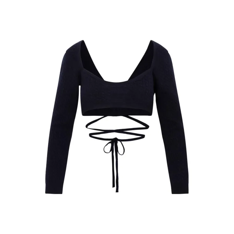 Patou Cropped Tie fastening Top-0