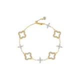 Shooting Stars Four-Leaf Clover Bracelet[Gold]