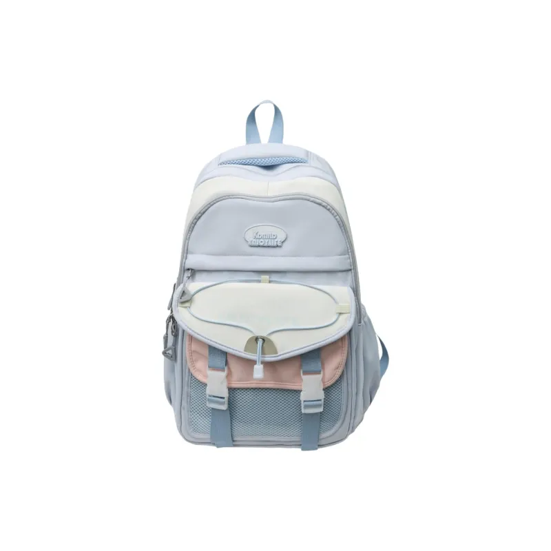 BRABOSTON Nylon With PVC Backpack Unisex Black/Mint Green/Yellow/Ecru/Light Blue-12