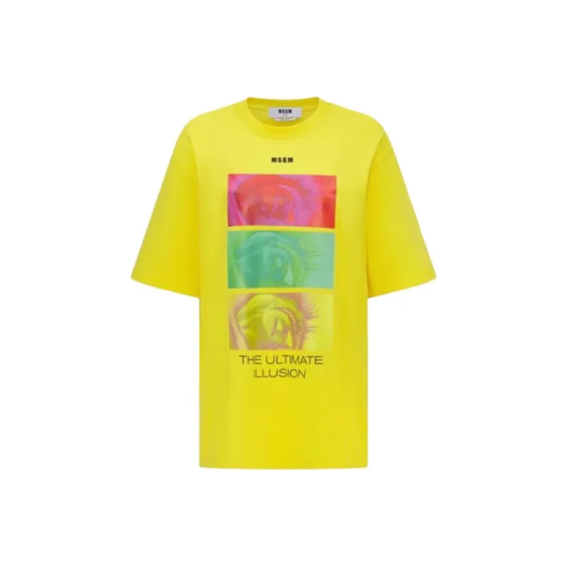 MSGM T Shirts Women's Yellow-0