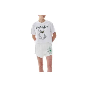 MARDI MERCREDI T Shirts Women's White Orange