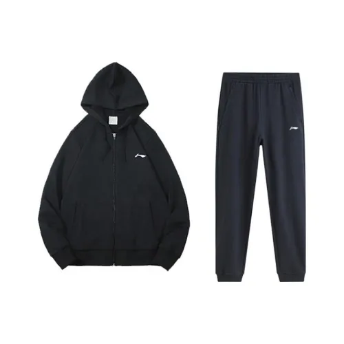 LiNing Sweatshirt Set Men's Black+Black