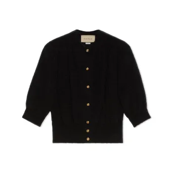 GUCCI Fine Knit Cropped Mohair Cardigan