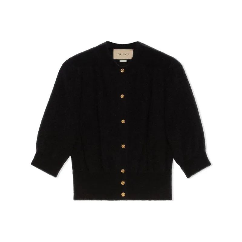 GUCCI Fine Knit Cropped Mohair Cardigan-0