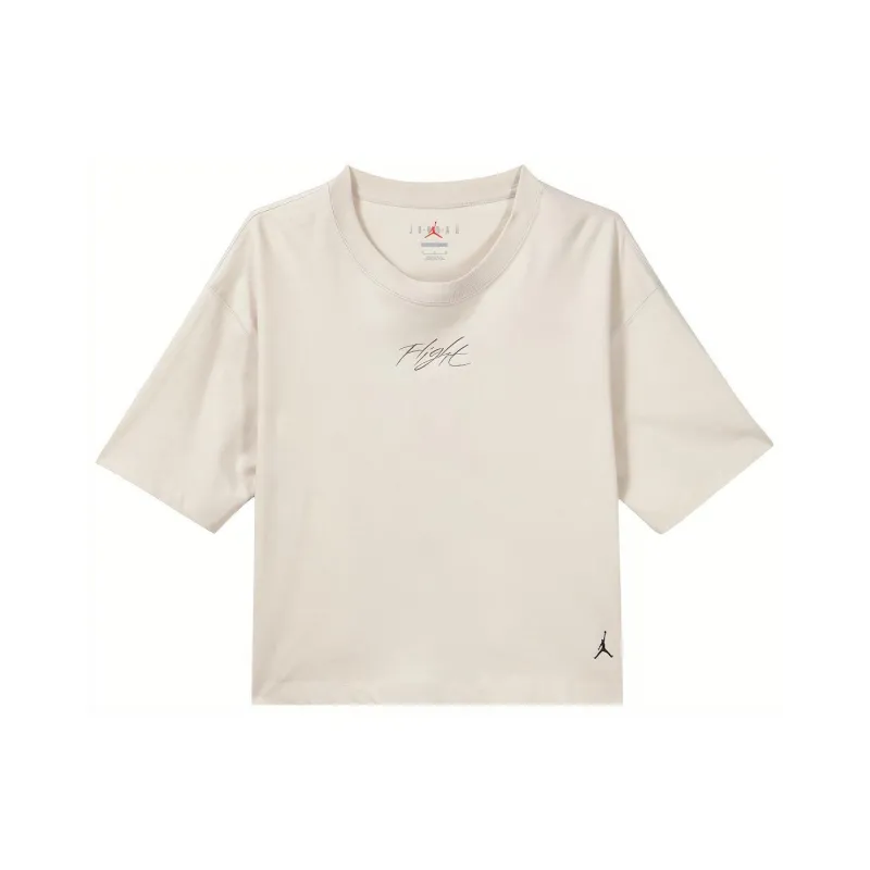 Jordan Heritage Boxy Drop Shoulder Sleeve T-Shirt Women's Light Brown-0