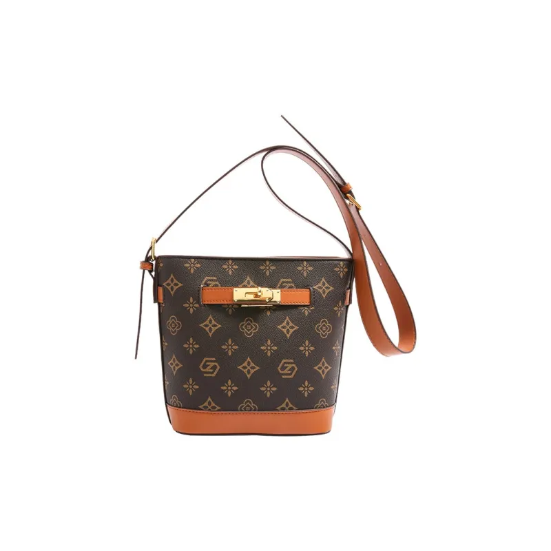 Bywhich PU Bucket Bag, Shoulder Bag, Crossbody Bag Women's Brown-4