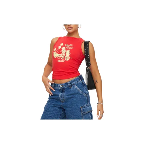 PRINCESS POLLY Tank Tops Women's RED/Red