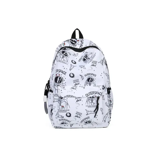 SUN EARTH &U Nylon Backpack Unisex White/Black