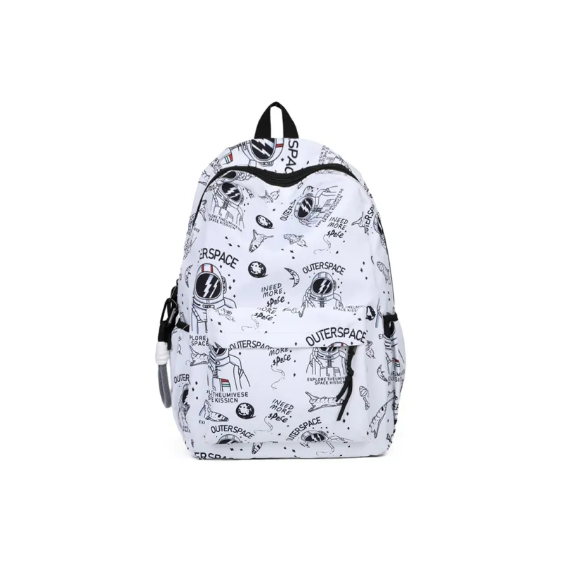 SUN EARTH &U Nylon Backpack Unisex White/Black-0