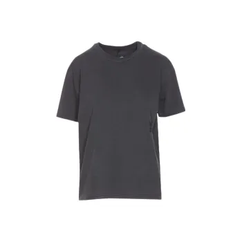Alexander Wang Puff Logo & Bound Neck Essential Jsy Ss Tee Soft Obsidian