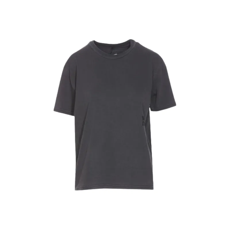 Alexander Wang Puff Logo & Bound Neck Essential Jsy Ss Tee Soft Obsidian-0