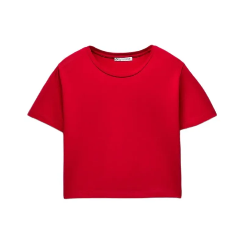 ZARA T-Shirts Women's Deep Red-0