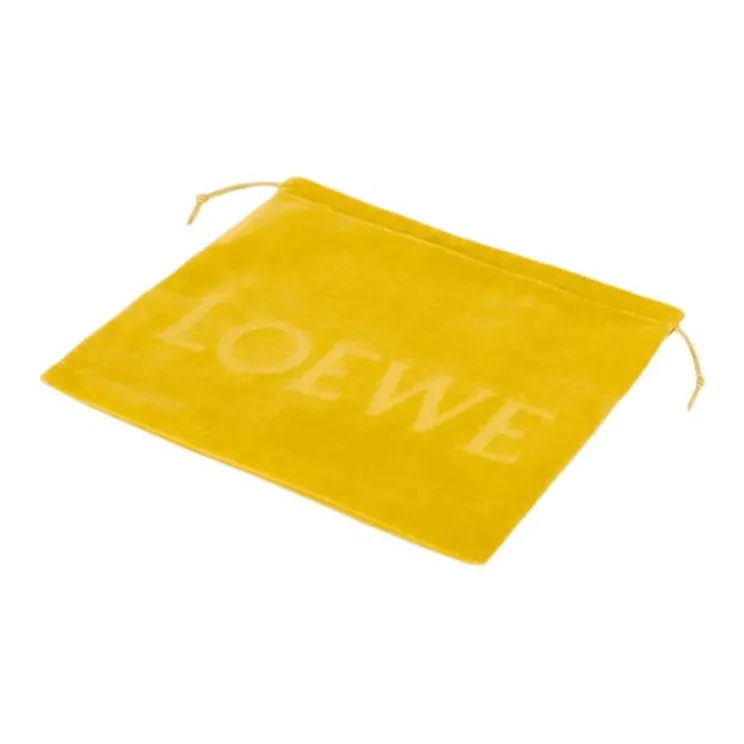 LOEWE Cotton Clutch Medium Size Women's Light Blue/Yellow-8