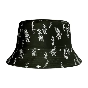 NIUMJ Cotton Bucket Hats Unisex Black/White