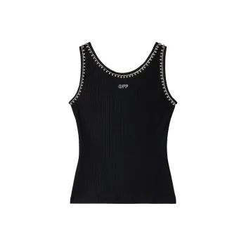 OFF WHITE Embellished Sleeveless Ribbed Top