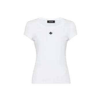 DSQUARED 2 Leaf Logo Plaque Crewneck T Shirt