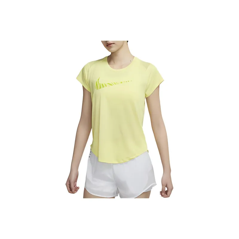 Nike T Shirts Women's Dynamic Yellow-0