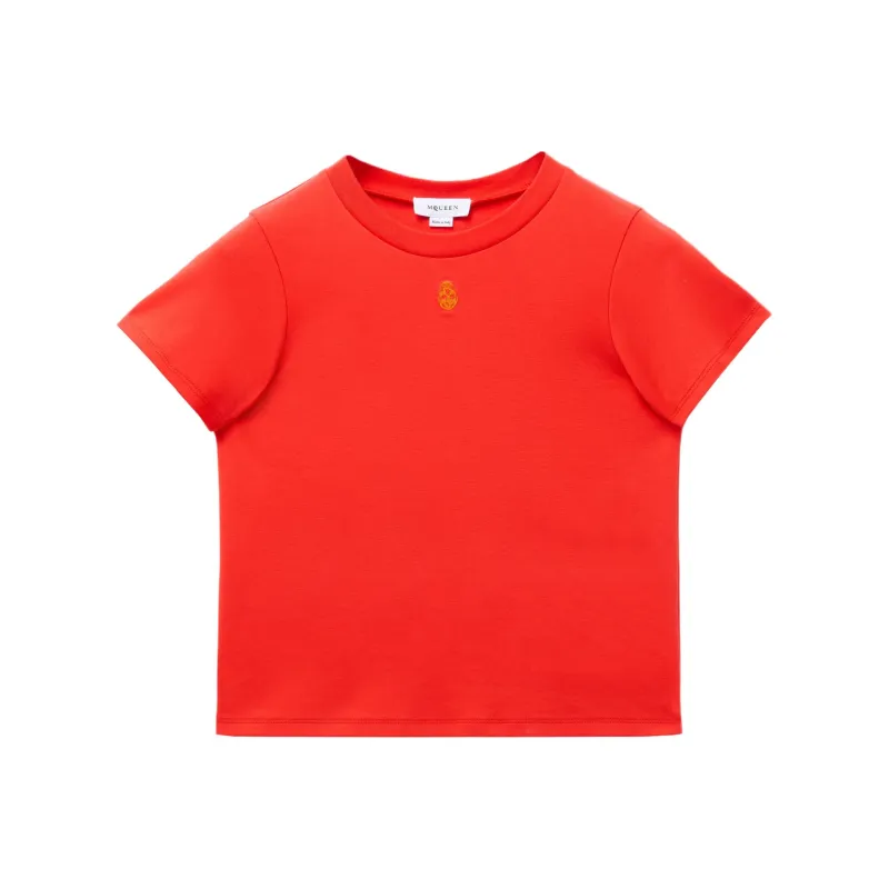 Alexander McQueen Skull Embroidered Crewneck T Shirt-0