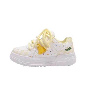 Nrillo Skateboard Shoes Women's Low Top Yellow