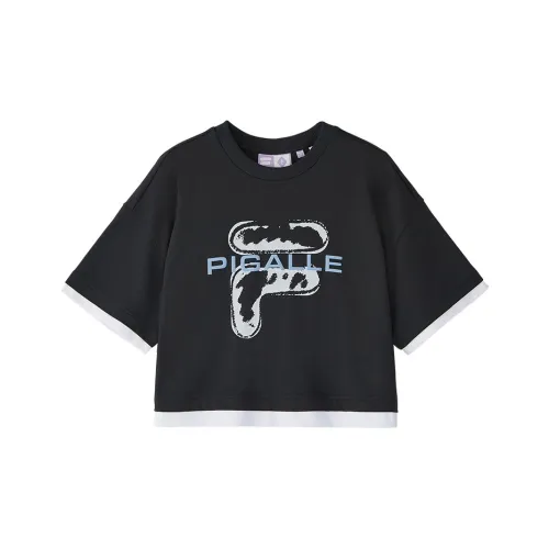 FILA FUSION T Shirts Women's Undercurrent Black