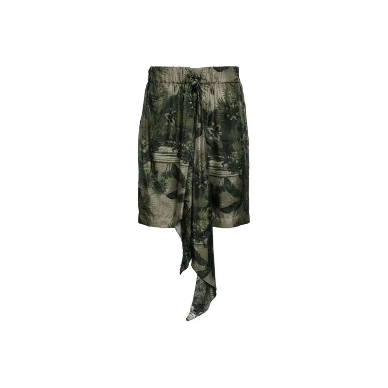 Roberto Cavalli Hawaii print Silk Shorts-0