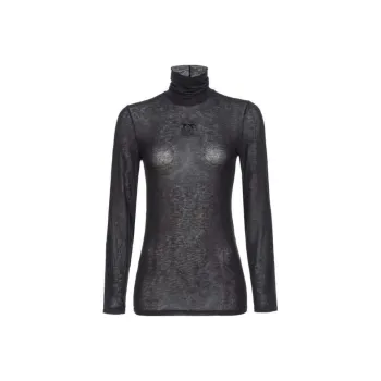 PINKO High Neck Semi sheer Top