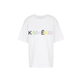 KIMHEKIM Drop Shoulder Sleeve T Shirt Women's White
