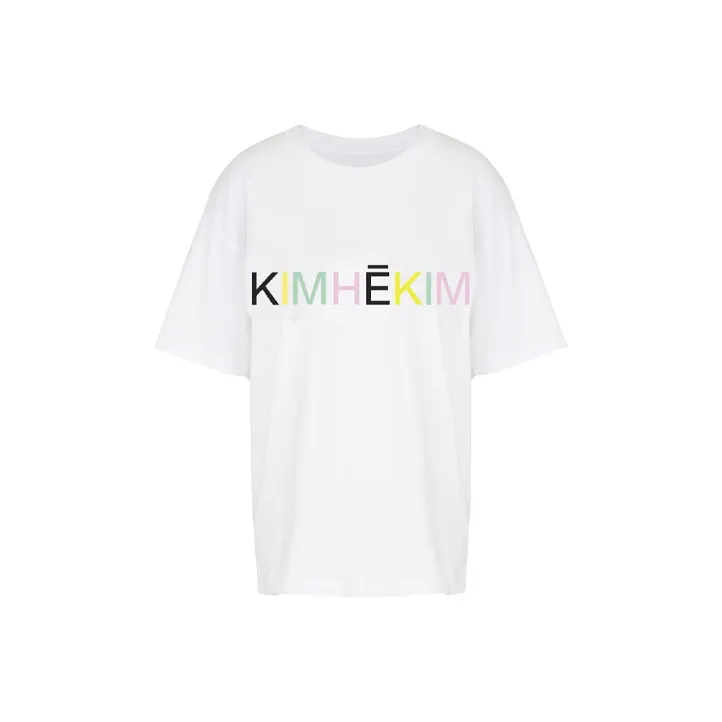 KIMHEKIM Drop Shoulder Sleeve T Shirt Women's White-0