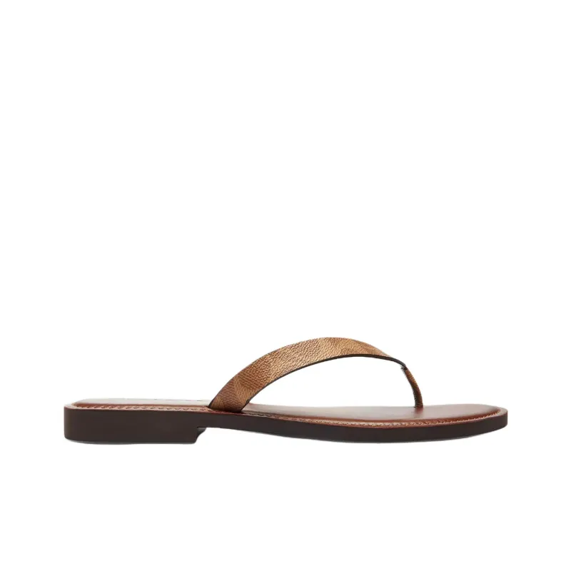 COACH Rubber Sole Flip Flops Women's Brown-1