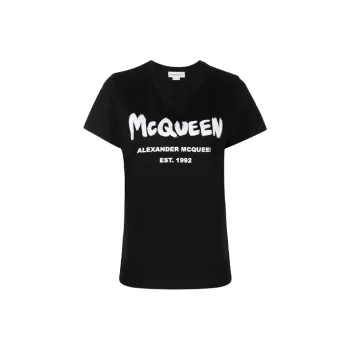 Alexander McQueen Logo Printed Crewneck T Shirt