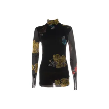 GANNI Printed Mesh Long Sleeve 'Black Floral'