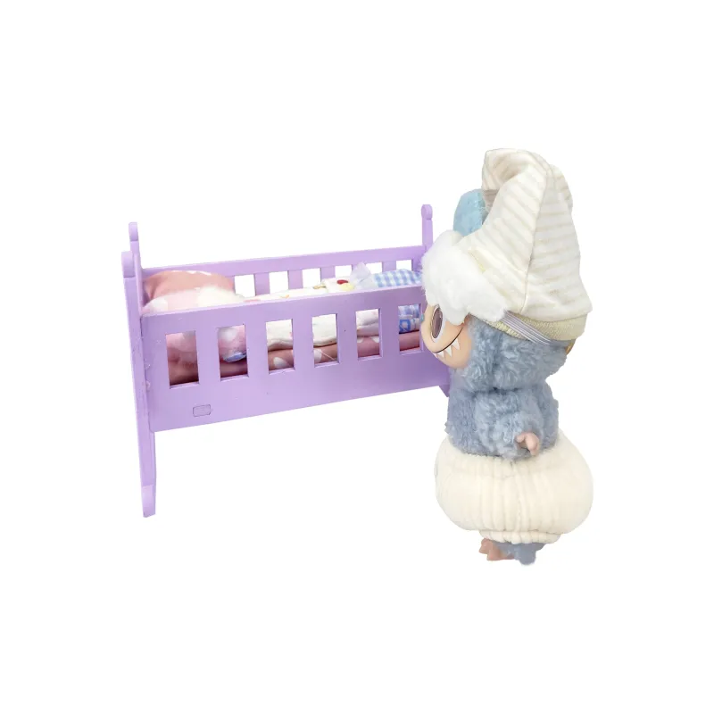 [Modified Doll] POP MART Labubu THEMONSTERS Heartbeat Macaron Collection Good Night's Bed, Cute Hang Tag Box 17cm-19